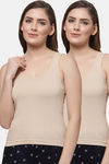 Floret Cotton Camisole (Pack of 2) - Skin — thumbnail 1